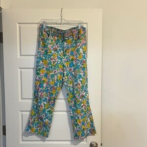 Zara Floral Patterned capri Pants